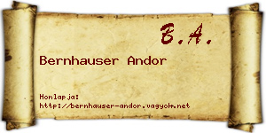 Bernhauser Andor névjegykártya